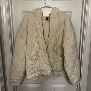 Women's Wild Fable Cream Quilted Jacket